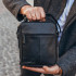 Шкіряна чоловіча чорна сумка-месенджер через плече Tiding Bag  A25-2378A