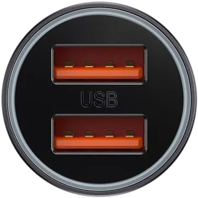 Автомобільний зарядний пристрій Baseus Golden Contactor Max Series 60W 2USB (CGJM000013) Dark Grey