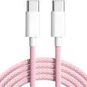 Кабель USB Original Quality Type-C/Type-C 1m (Woven) (box) Pink