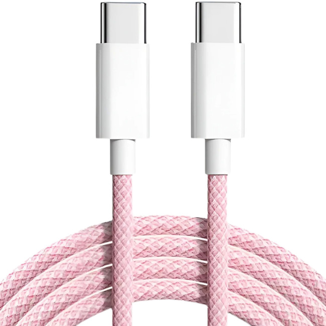 Кабель USB Original Quality Type-C/Type-C 1m (Woven) (box) Pink