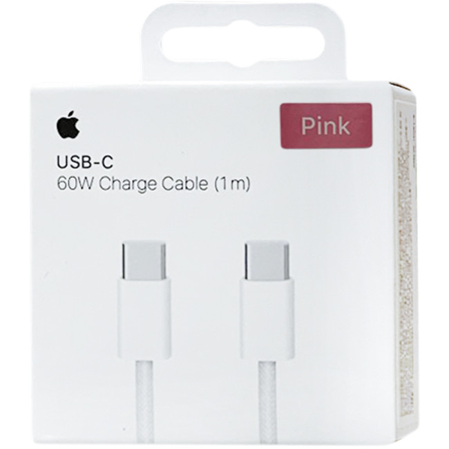 Кабель USB Original Quality Type-C/Type-C 1m (Woven) (box) Pink