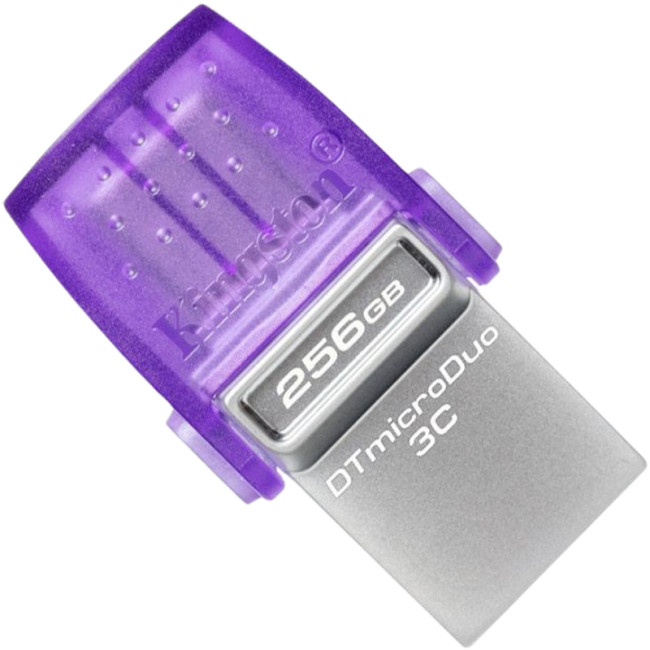 USB флеш накопичувач Kingston DTMicroDuo 3C (Type-A/Type-C) (200Mb/s) 256Gb USB 3.2