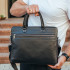 Шкіряна чоловіча чорна ділова сумка-портфель Tiding Bag 30987