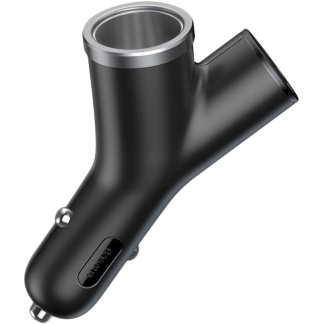 Автомобільний зарядний пристрій Baseus Y type (CCALL-YX01) (+прикурювач) 2USB (3.4A) Black