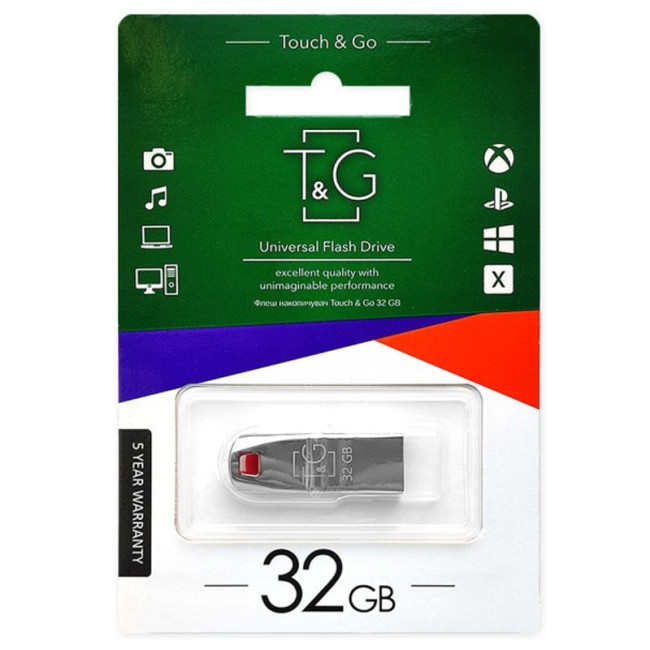 USB флеш накопичувач T&G Stylish 115 32Gb Metal Chrome