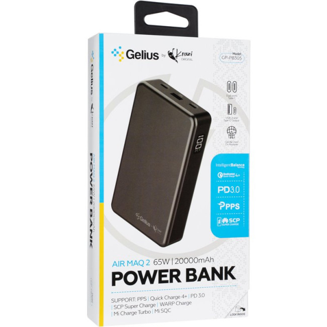 Додаткова батарея Gelius by Krazi Air MaQ2 GP-PB305 20000mAh 65W (Incredible series) Gray