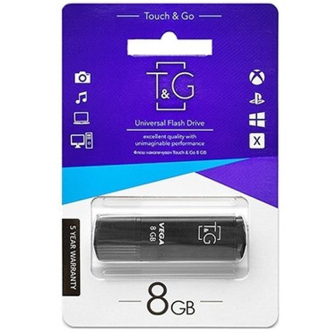 USB флеш накопичувач T&G Vega 121 8Gb Black