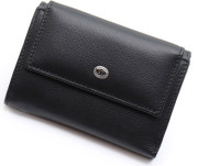 Чорний жіночий гаманець з натуральної шкіри невеликого розміру ST Leather ST 032