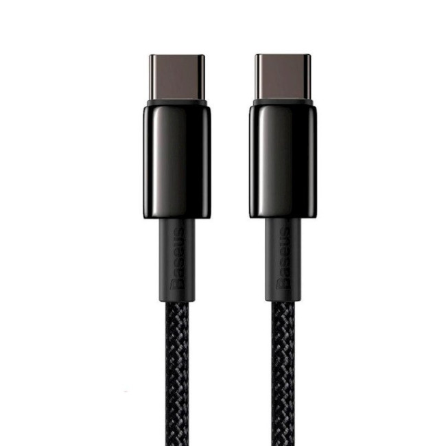 Кабель Baseus Tungsten Gold Type-C to Type-C 100W (CATWJ-01) Black 1m