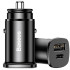 Car charger 1USB + Type-C Baseus Square Metal QC (5A) (PPS-30W-MAX) (CCALL-AS01) Black