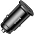 Car charger 1USB + Type-C Baseus Square Metal QC (5A) (PPS-30W-MAX) (CCALL-AS01) Black