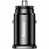 Car charger 1USB + Type-C Baseus Square Metal QC (5A) (PPS-30W-MAX) (CCALL-AS01) Black