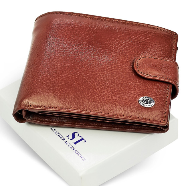 Чоловічий портмоне з натуральної шкіри ST Leather B141 Коричневий