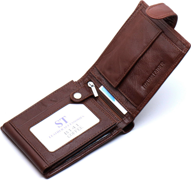 Чоловічий портмоне з натуральної шкіри ST Leather B141 Коричневий