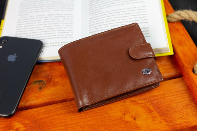 Чоловічий портмоне з натуральної шкіри ST Leather B141 Коричневий