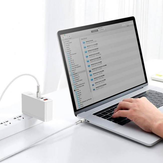 Кабель USB Baseus Cafule Metal Type-C to Type-C 100W (CATJK-C02) 1m White