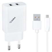 Мережевий зарядний пристрій Gelius Vogue GP-HC011 2USB 2.4A 12W + кабель MicroUSB White