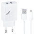 Мережевий зарядний пристрій Gelius Vogue GP-HC011 2USB 2.4A 12W + кабель MicroUSB White