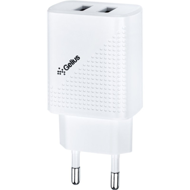 Мережевий зарядний пристрій Gelius Vogue GP-HC011 2USB 2.4A 12W + кабель MicroUSB White
