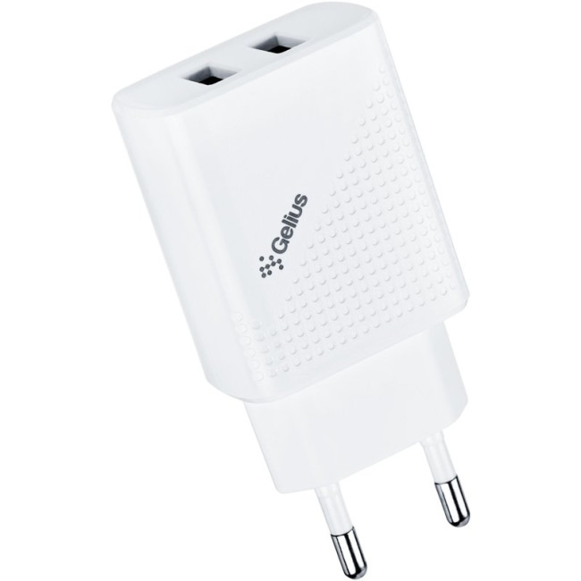 Мережевий зарядний пристрій Gelius Vogue GP-HC011 2USB 2.4A 12W + кабель MicroUSB White