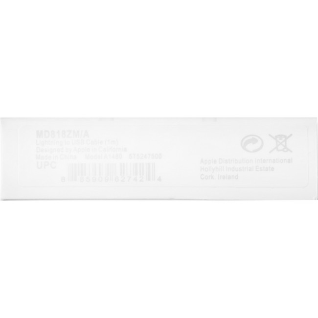 Кабель USB 99% Original Lightning MD818 ( Foxconn) E75 (коробка) White
