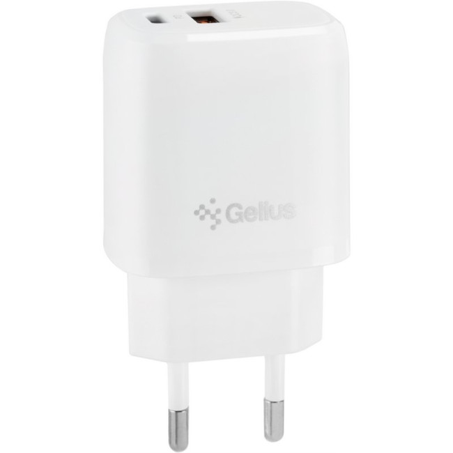 Мережевий зарядний пристрій Gelius X-Duo GP-HC014 USB+Type-C QC3.0/PD20W White
