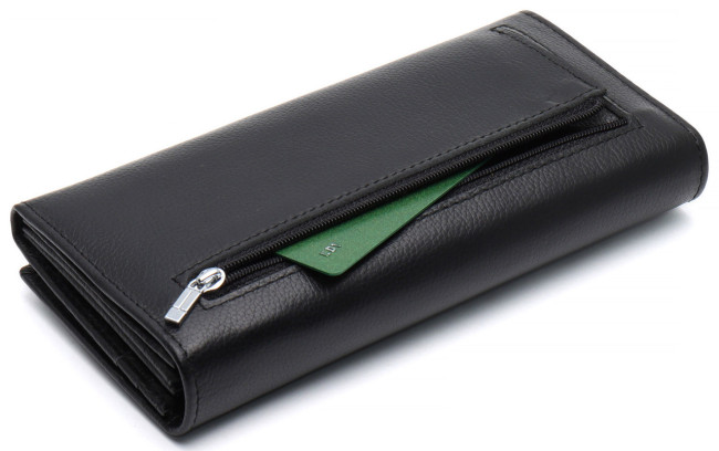 Чорний класичний гаманець з натуральної шкіри ST Leather ST014