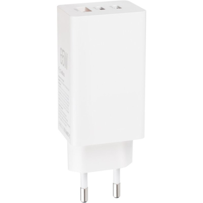 Мережевий зарядний пристрій Gelius Nimble GaN 65W GP-HC051 + кабель Type-C/Type-C White