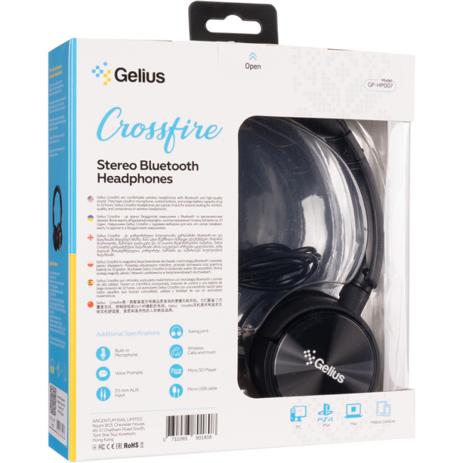 Bluetooth навушники Gelius Crossfire GP HP-007 Black Bluetooth навушники Gelius Crossfire GP HP-007 Black