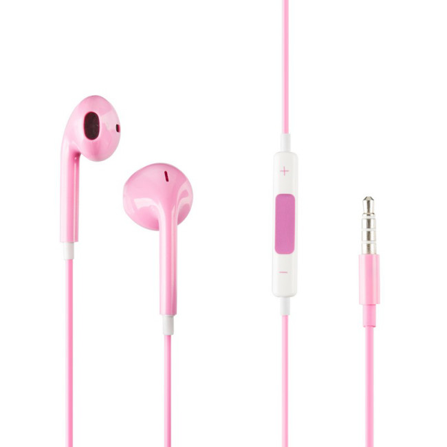 Наушники HF Copy iPhone 5 з регулятором гучності Pink