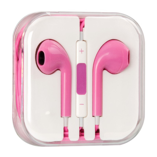 Наушники HF Copy iPhone 5 з регулятором гучності Pink
