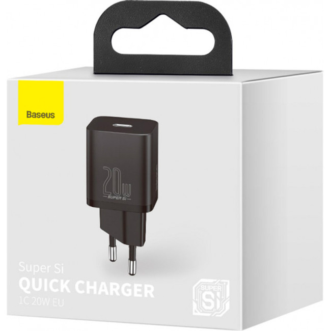 Мережевий зарядний пристрій Baseus Super Si 1Type-C 20W (CCSUP-B01) Black