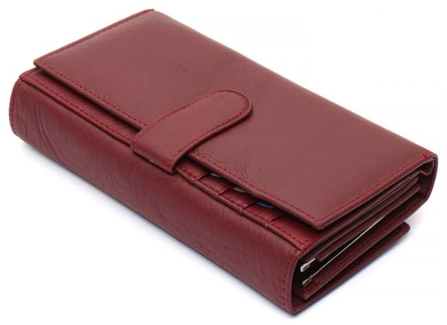 Коричневий шкіряний гаманець з великою монетницею і блоком для карт ST Leather ST246